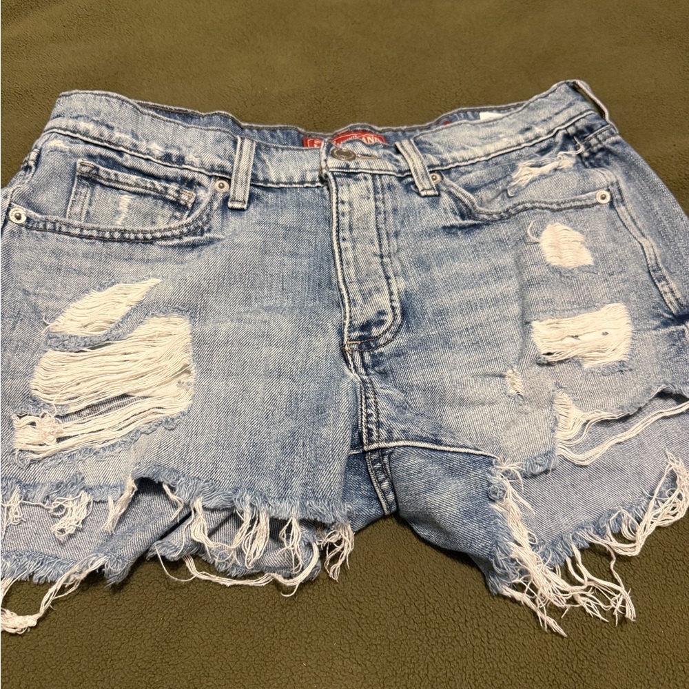 Lucky Brand Light Blue Distressed Jean Shorts